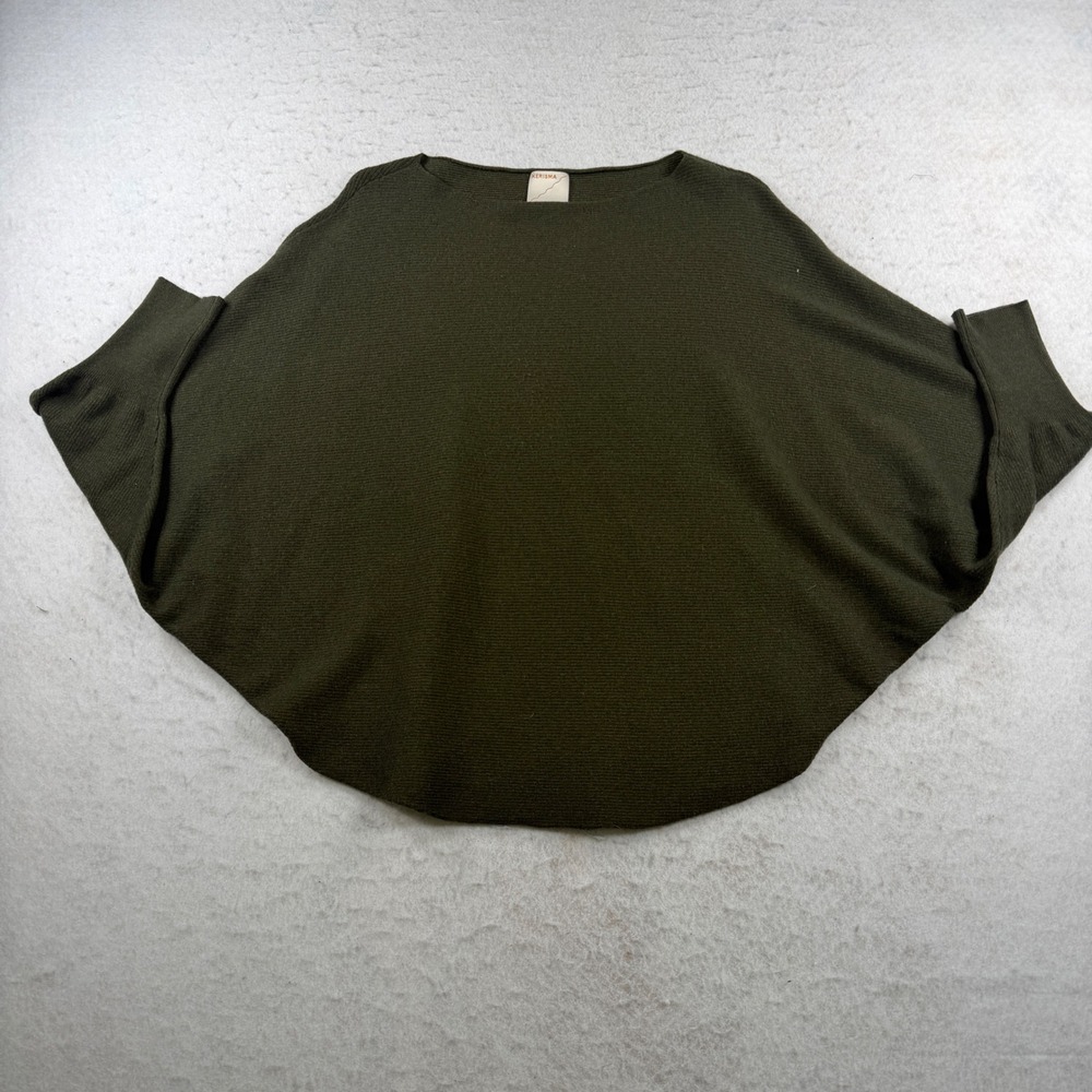 Kerisma Ryker Dolman Sleeve Knit Sweater Olive Green Boat Neck S/M G550